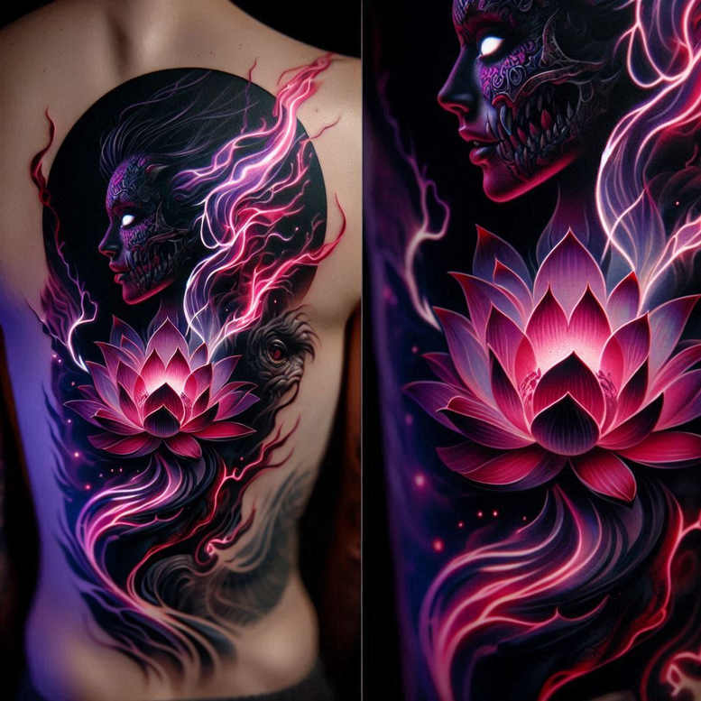 shadow-layering – tattoo design ideas free ai generated – ghostly – for-biceps – Gallery: cover-up-inkby-ai