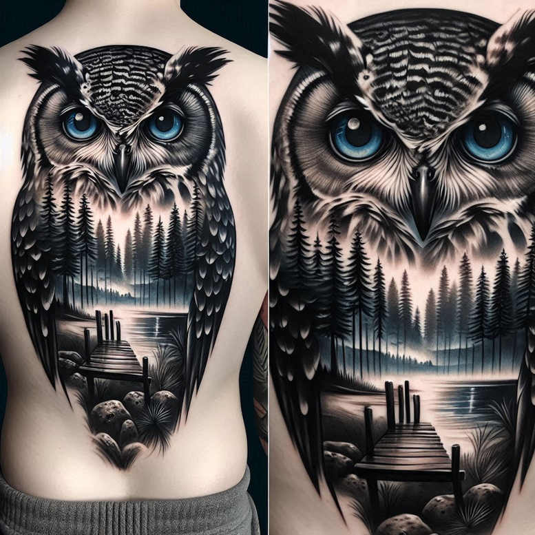 solid-black-fill – tattoo design ideas free ai generated – deep-shadows – for-upper-thigh – Gallery: cover-up-inkby-ai