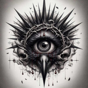 cover-up tattoo design ideas Realism full detail blood red embodying endurance