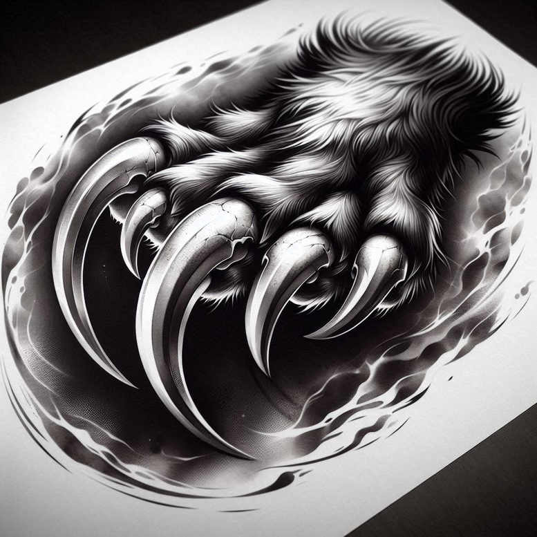 cover-up tattoo design ideas Realism detailed rendering claw marks for side