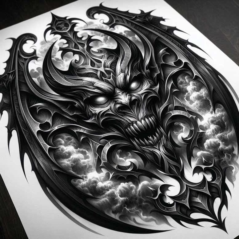 cover-up tattoo design ideas Realism realistic proportions cursed symbol of endurance