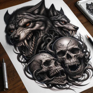 cover-up tattoo design ideas ambiguous space distorted for back
