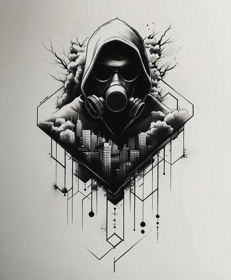 cover-up tattoo design ideas solid fill ghostly for upper thigh