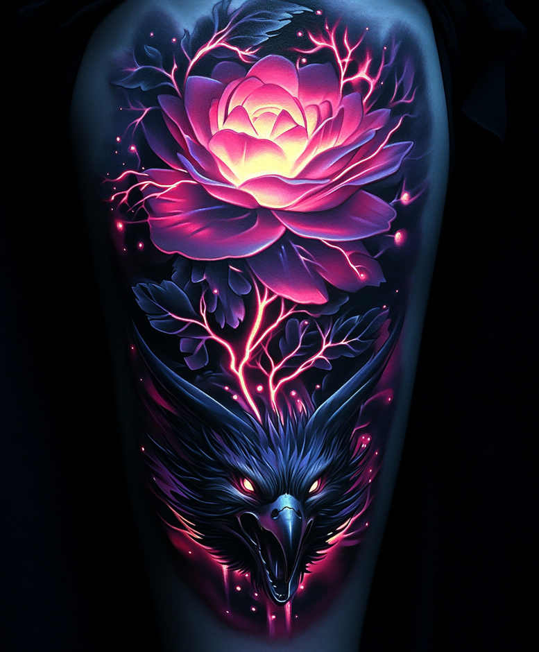 cover-up tattoo design ideas Surrealism illusionary hellfire meaning courage