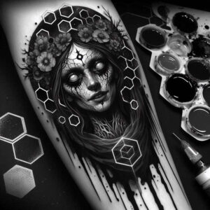 cover-up tattoo design ideas subtle tone nightmarish symbol of perseverance