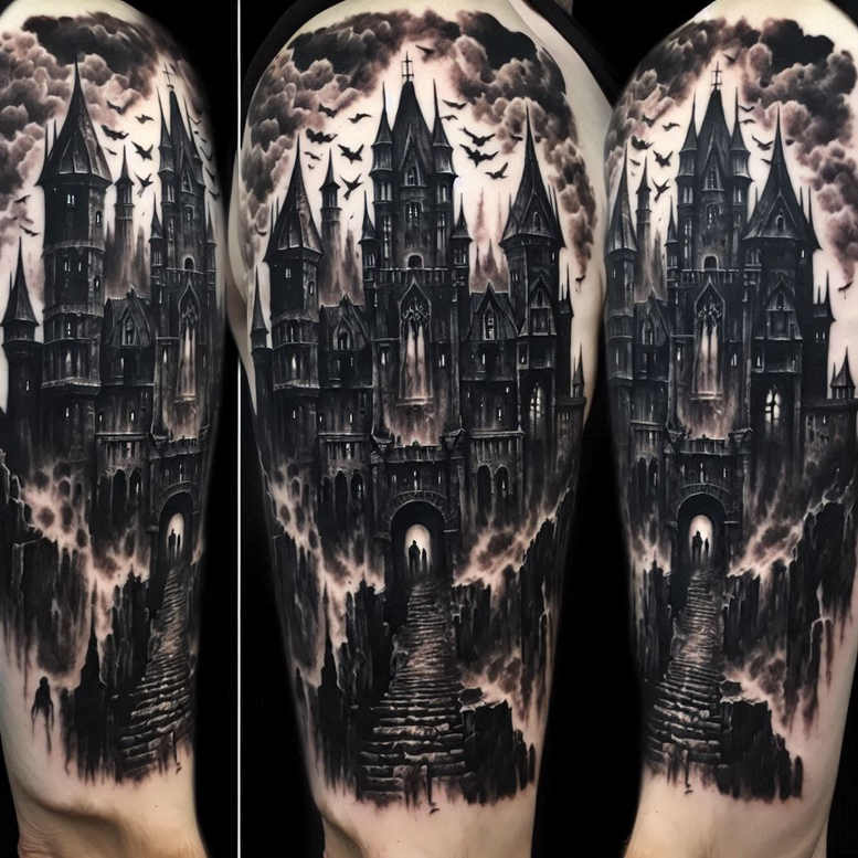 cover-up tattoo design ideas Surrealism enigmatic light odd for collarbone