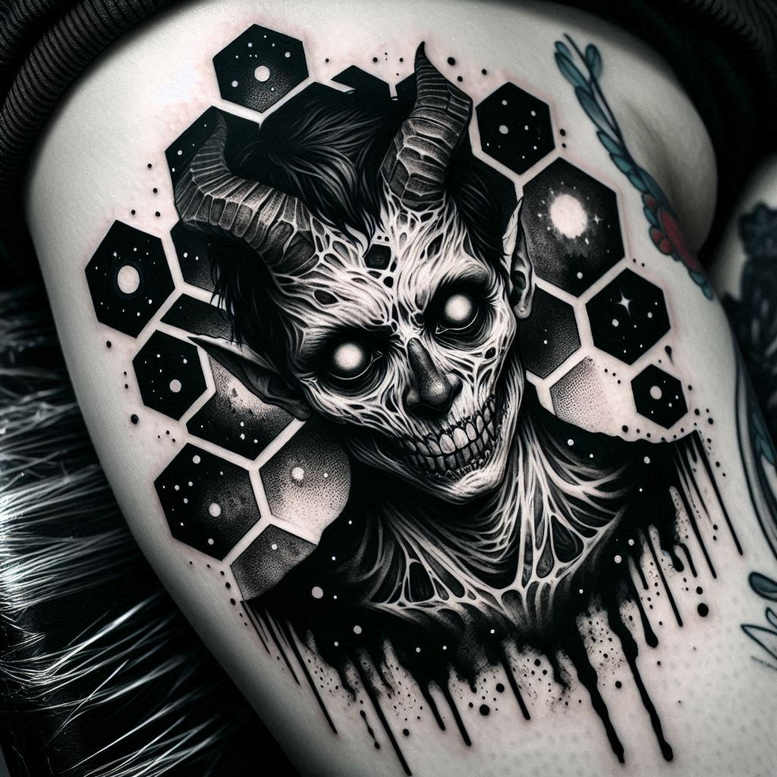 cover-up tattoo design ideas Surrealism shimmering forms paranormal for chest