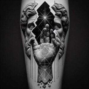 cover-up tattoo design ideas high-contrast phantom for upper chest