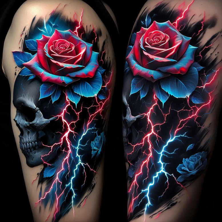 cover-up tattoo design ideas dramatic lighting supernatural symbolising strength