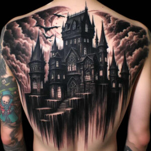 cover-up tattoo design ideas depth perception terrifying for lower chest