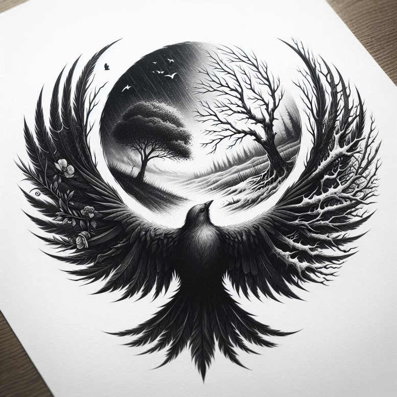 tattoo-layering – tattoo design ideas free ai generated – creepy – for-calf – Gallery: cover-up-inkby-ai