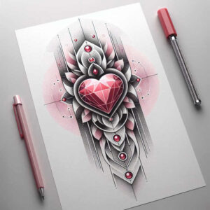 crown-and-diamond-tattoo – tattoo design ideas free ai generated – neotraditional-contrasting-colors – for-side – Gallery: crowns-and-diamonds-inkby-ai