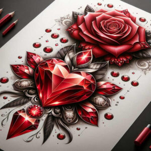 diamond – tattoo design ideas free ai generated – realism-emotional-realism – for-behind-ear – Gallery: crowns-and-diamonds-inkby-ai
