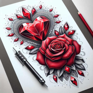 diamonds – tattoo design ideas free ai generated – realism-naturalistic – for-temple – Gallery: crowns-and-diamonds-inkby-ai