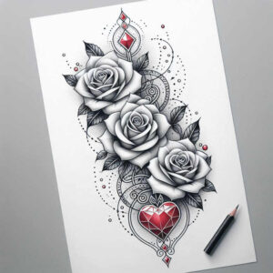 regal-crown – tattoo design ideas free ai generated – realism-glowing-edges – for-upper-arm – Gallery: crowns-and-diamonds-inkby-ai
