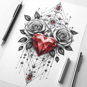 shaded-crown – tattoo design ideas free ai generated – neotraditional-strong-contrast – for-toe – Gallery: crowns-and-diamonds-inkby-ai
