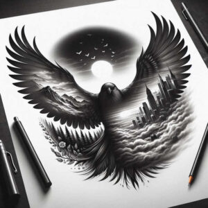 raven-call-true-skin-for-side – tattoo design ideas free ai generated – Gallery: crows-and-ravens-inkby-ai