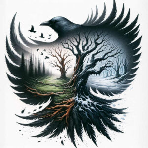 raven-shadow-focal-blur-for-inner-arm – tattoo design ideas free ai generated – Gallery: crows-and-ravens-inkby-ai