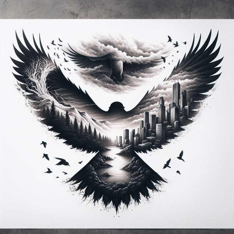 crows-and-ravens tattoo design ideas Realism natural look symbolic for behind ear