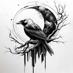crows-and-ravens tattoo design ideas solid fill wild for hand