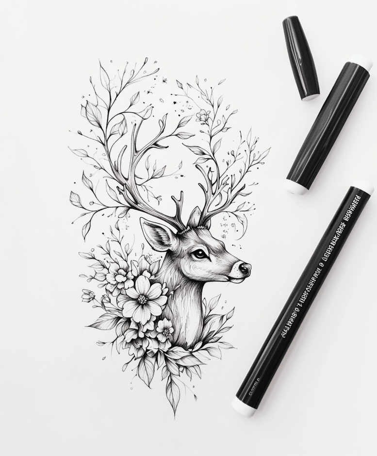 minimalist-nature-tattoo-gentle-for-back-of-neck – tattoo design ideas free ai generated – Gallery: delicate-animals-inkby-ai