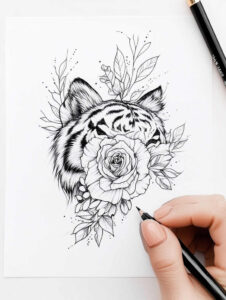 minimalist-nature-tattoo-no-shading-for-ankle – tattoo design ideas free ai generated – Gallery: delicate-animals-inkby-ai