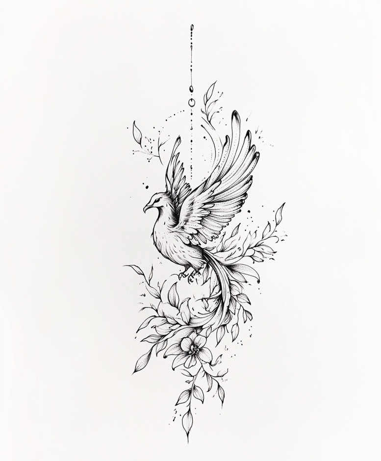 calm-tattoo-design-negative-space-for-lower-leg – tattoo design ideas free ai generated – Gallery: delicate-animals-inkby-ai