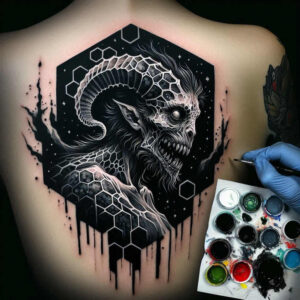demon-lord – tattoo design ideas free ai generated – neotraditional-refined-lines – for-stomach – Gallery: demons-inkby-ai
