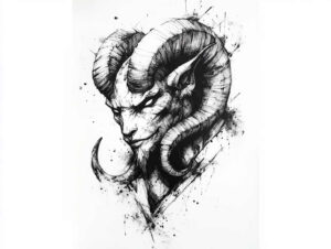 demons tattoo design ideas textural detail gothic art for collarbone