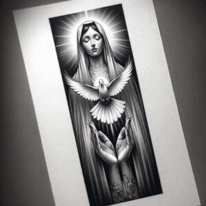 dove-and-line – tattoo design ideas free ai generated – realism-studio-quality – for-arm – Gallery: doves-inkby-ai