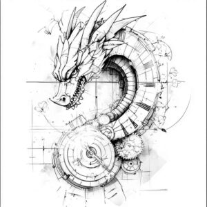 dragon-fire – tattoo design ideas free ai generated – bleak – for-upper-shoulder – Gallery: dragons-inkby-ai