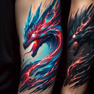 dragon-force – tattoo design ideas free ai generated – creeping-shadow – for-palm – Gallery: dragons-inkby-ai