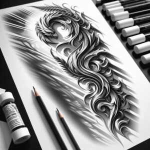 dragon-legend – tattoo design ideas free ai generated – claw-marks – for-ankle – Gallery: dragons-inkby-ai