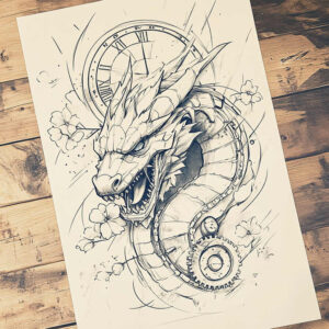 dragon-magic – tattoo design ideas free ai generated – mutant – for-hand – Gallery: dragons-inkby-ai