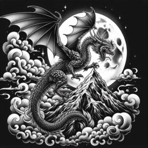 dragon-pattern – tattoo design ideas free ai generated – broken – for-spine – Gallery: dragons-inkby-ai