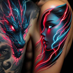 dragon-tail – tattoo design ideas free ai generated – hellfire – for-upper-chest – Gallery: dragons-inkby-ai