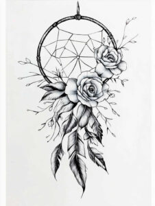 dreamcatcher-in-shadow – tattoo design ideas free ai generated – realism-depth-of-field – for-shoulder-blade – Gallery: dreamcatchers-inkby-ai