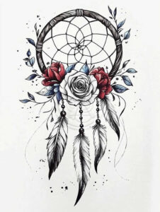 dreamcatcher-talisman – tattoo design ideas free ai generated – realism-full-detail – for-lower-back – Gallery: dreamcatchers-inkby-ai