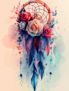 dreamcatcher-with-rope – tattoo design ideas free ai generated – surrealism-melting-forms – for-outer-arm – Gallery: dreamcatchers-inkby-ai