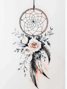 dreamcatcher-with-stars – tattoo design ideas free ai generated – realism-detail-accuracy – for-behind-ear – Gallery: dreamcatchers-inkby-ai