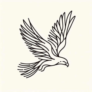 eagle-against-sky – tattoo design ideas free ai generated – surrealism-enigmatic-aura – for-lower-back – Gallery: eagles-inkby-ai