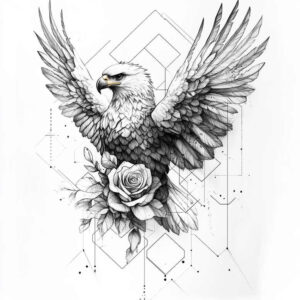 eagle-ornament – tattoo design ideas free ai generated – realism-realistic-movement – for-inner-arm – Gallery: eagles-inkby-ai