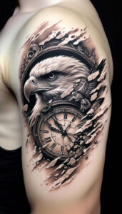 eagle-with-crown – tattoo design ideas free ai generated – surrealism-abstract-forms – for-biceps – Gallery: eagles-inkby-ai