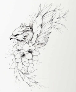 eagle-with-spread-wings – tattoo design ideas free ai generated – realism-rich-blacks – for-neck – Gallery: eagles-inkby-ai