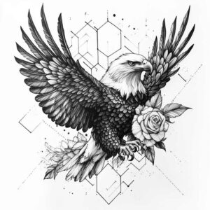 eagle-with-stars – tattoo design ideas free ai generated – realism-real-ink-flow – for-arm – Gallery: eagles-inkby-ai