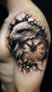 heraldic-eagle – tattoo design ideas free ai generated – realism-realistic-wrinkles – for-forearm – Gallery: eagles-inkby-ai