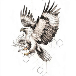 mystical-eagle – tattoo design ideas free ai generated – neotraditional-vivid-color – for-outer-arm – Gallery: eagles-inkby-ai