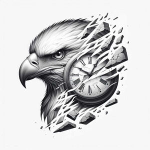 royal-eagle – tattoo design ideas free ai generated – realism-tonal-depth – for-neck – Gallery: eagles-inkby-ai