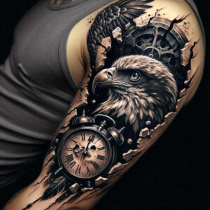 eagles tattoo design ideas Realism seamless blend commanding presence for arm