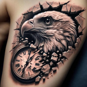 eagles tattoo design ideas Surrealism chromatic flux detailed anatomy for shoulder